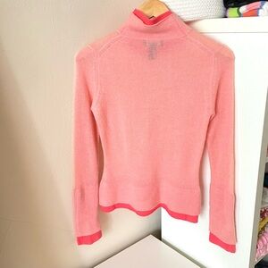 Soft Pink Cashmere Sweater with Color Trim Detail